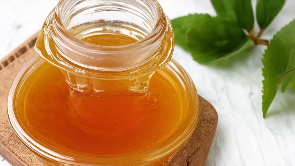 A bowl of hydrating honey and yogurt face mask with a wooden spatula.