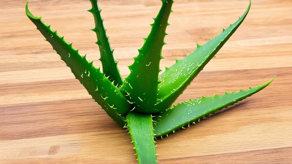 Fresh aloe vera leaves and a jar of aloe vera gel, a natural remedy for dry and irritated skin.