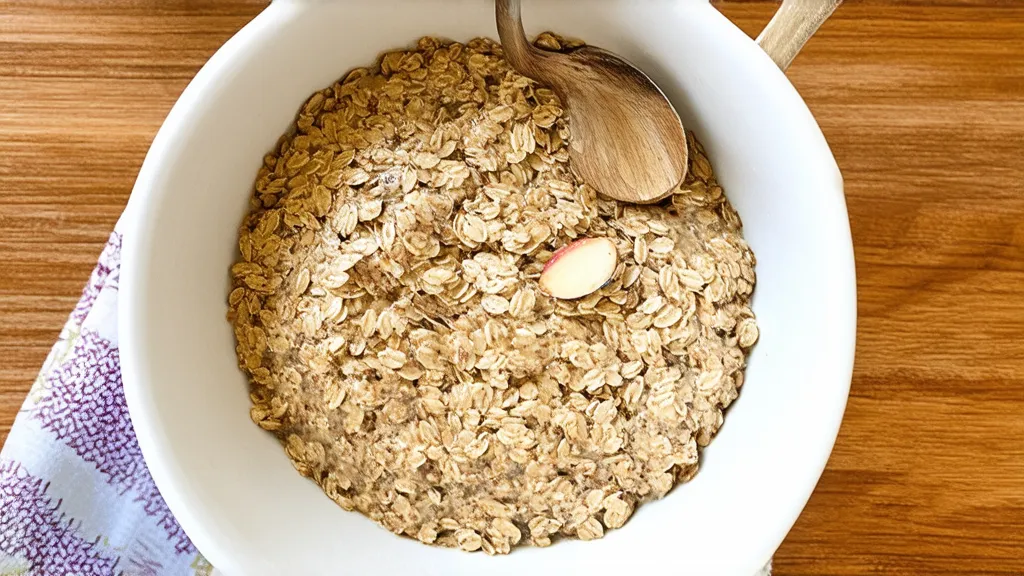 A bowl of oatmeal topped with fresh fruits and nuts