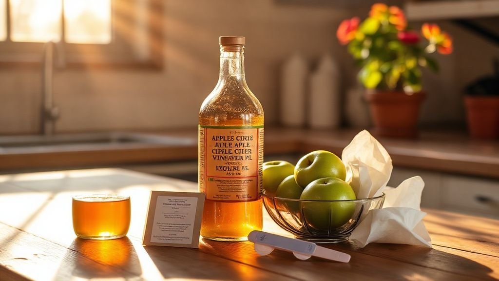Apple cider vinegar used as a toner for balancing skin pH and treating acne