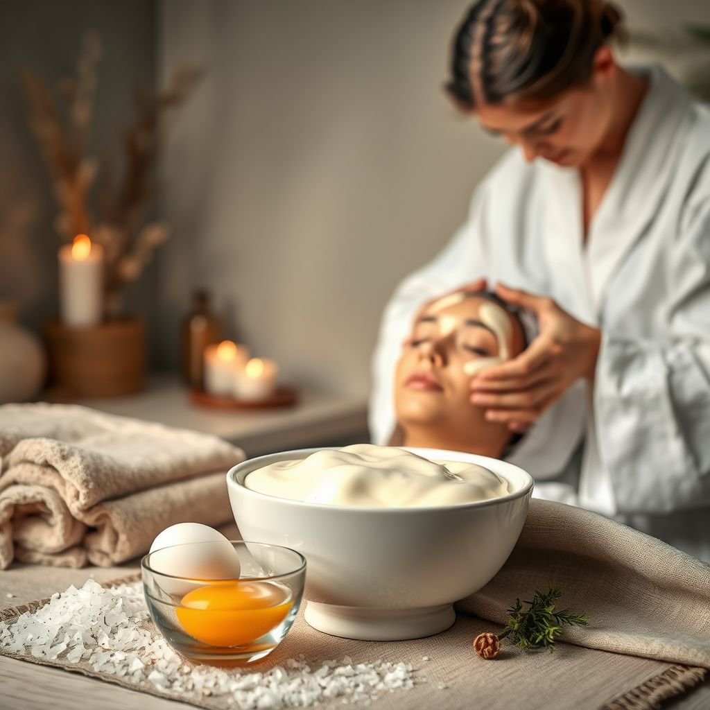 Egg protein treatment for healthy hair