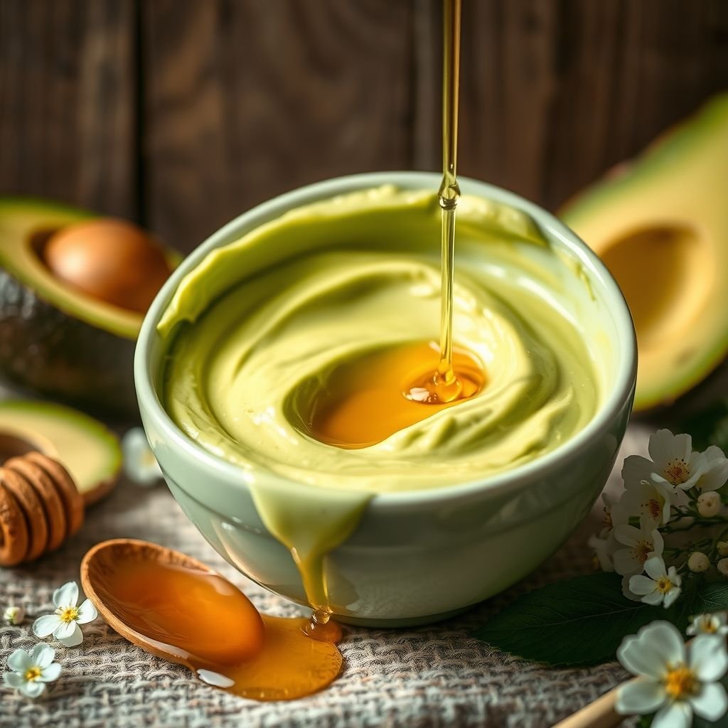 Avocado and honey mask for hair nourishment