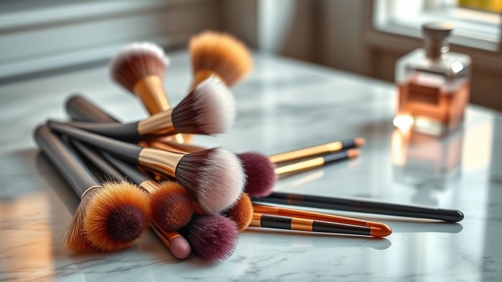 A collection of eyeshadow brushes for blending, shading, and defining.