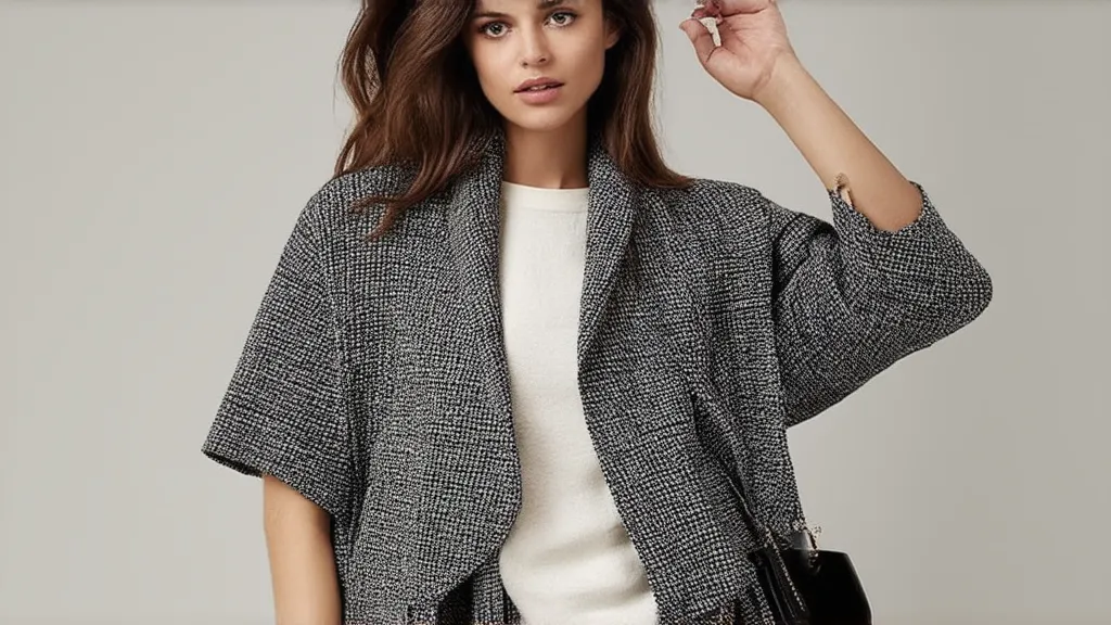 A professional woman wearing a layered outfit with a turtleneck and midi skirt for a stylish work ensemble