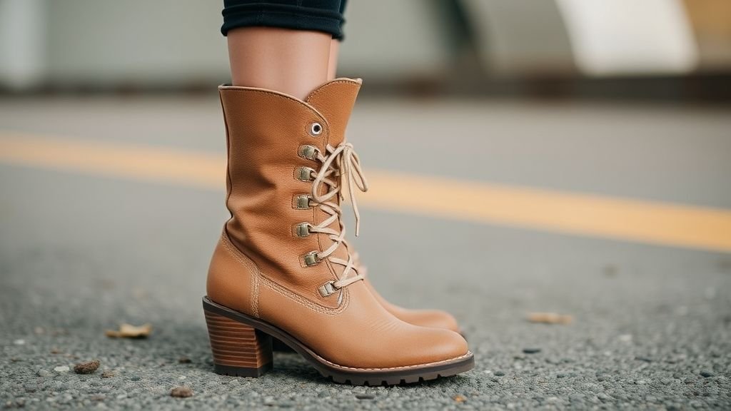 Trendy women boots paired with jeans and a cozy sweater for a fall-ready outfit.